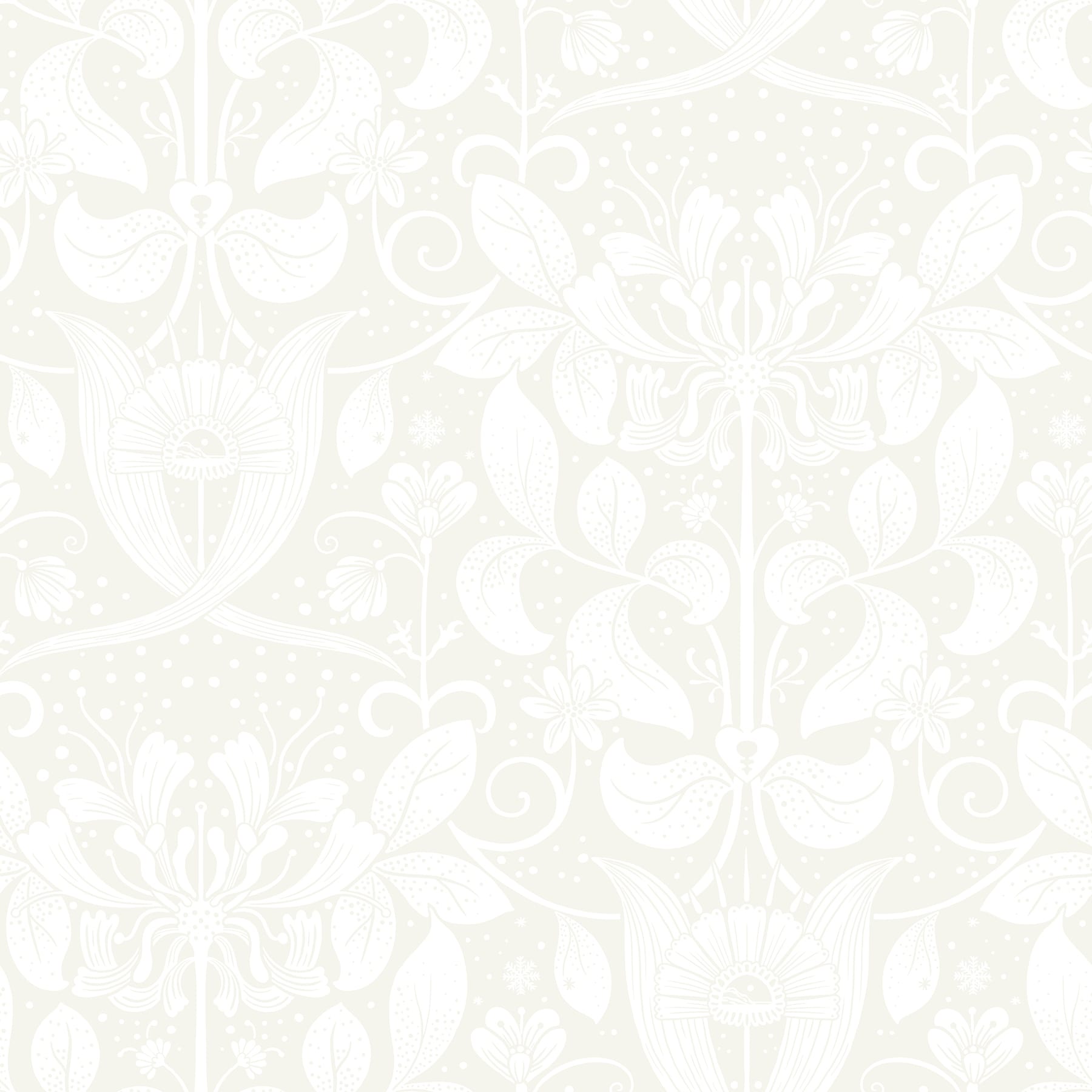 A-Street Prints Berit Bone Floral Crest Wallpaper