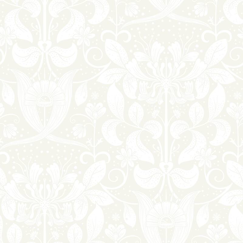 A-Street Prints Berit Bone Floral Crest Wallpaper