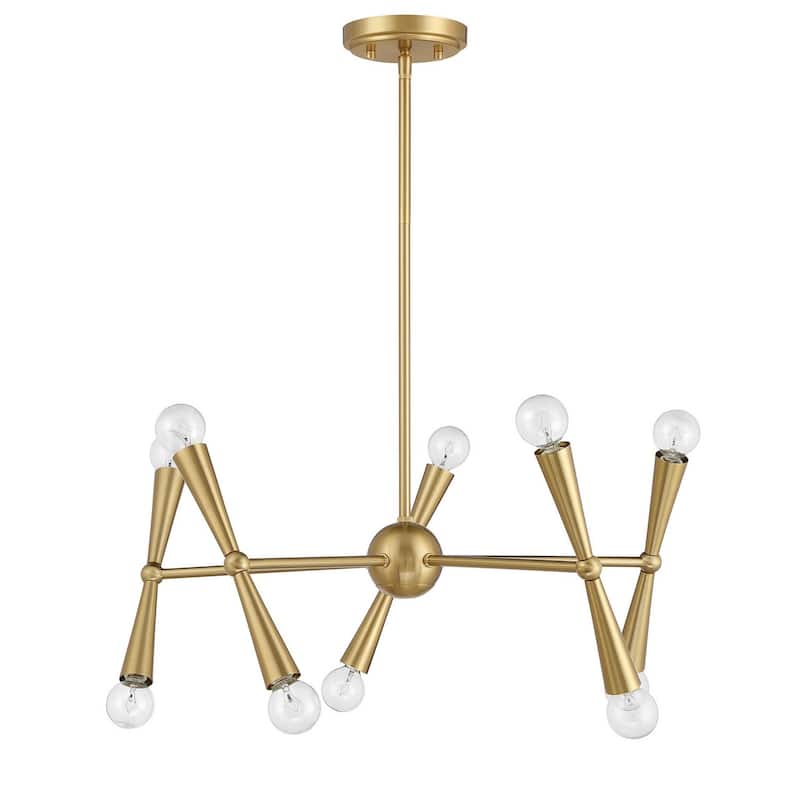 10-Light Chandelier By Trade Winds - Natural Brass