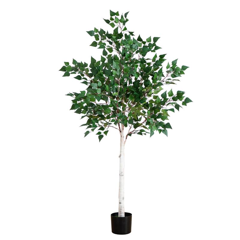 Pre-Lit Birch Artificial Tree - 5' - Warm White LED Lights