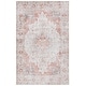 preview thumbnail 2 of 4, SAFAVIEH Tucson Machine Washable Slip Resistant Korneliya Oriental Medallion Rug - Light Grey/Rust - 5' x 8'