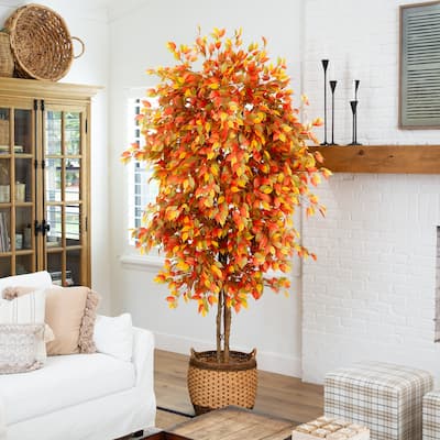 Potted Ficus Artificial Tree - 8' - Unlit