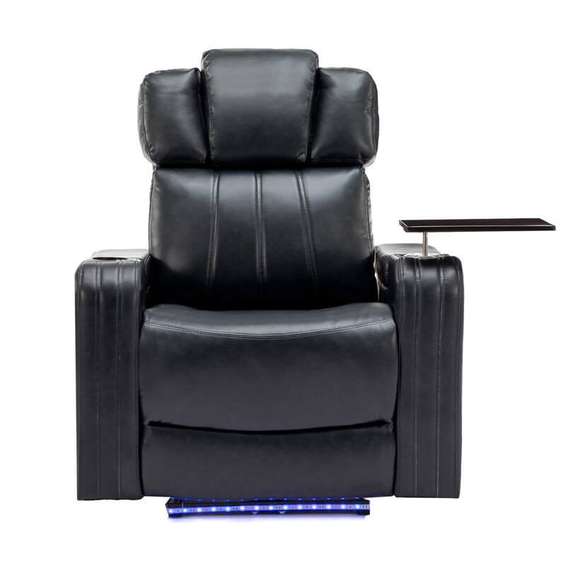 Power Recliner Individual Seat Home Theater Recliner with Cooling Cup Holder, Bluetooth Speaker, LED Lights, USB Ports