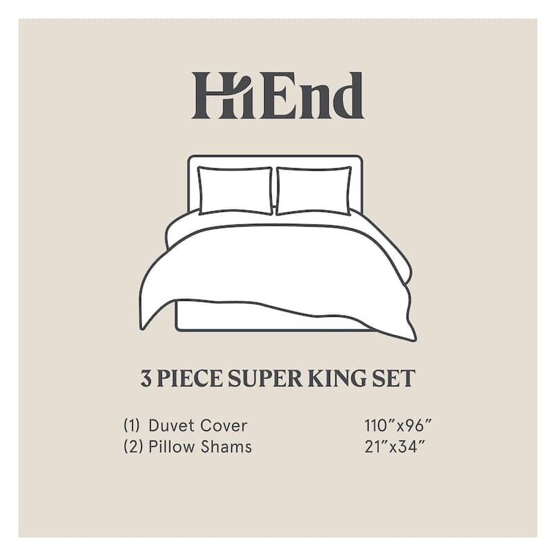HiEnd Accents Porto Matelassé Textured 3 Piece Duvet Cover Set