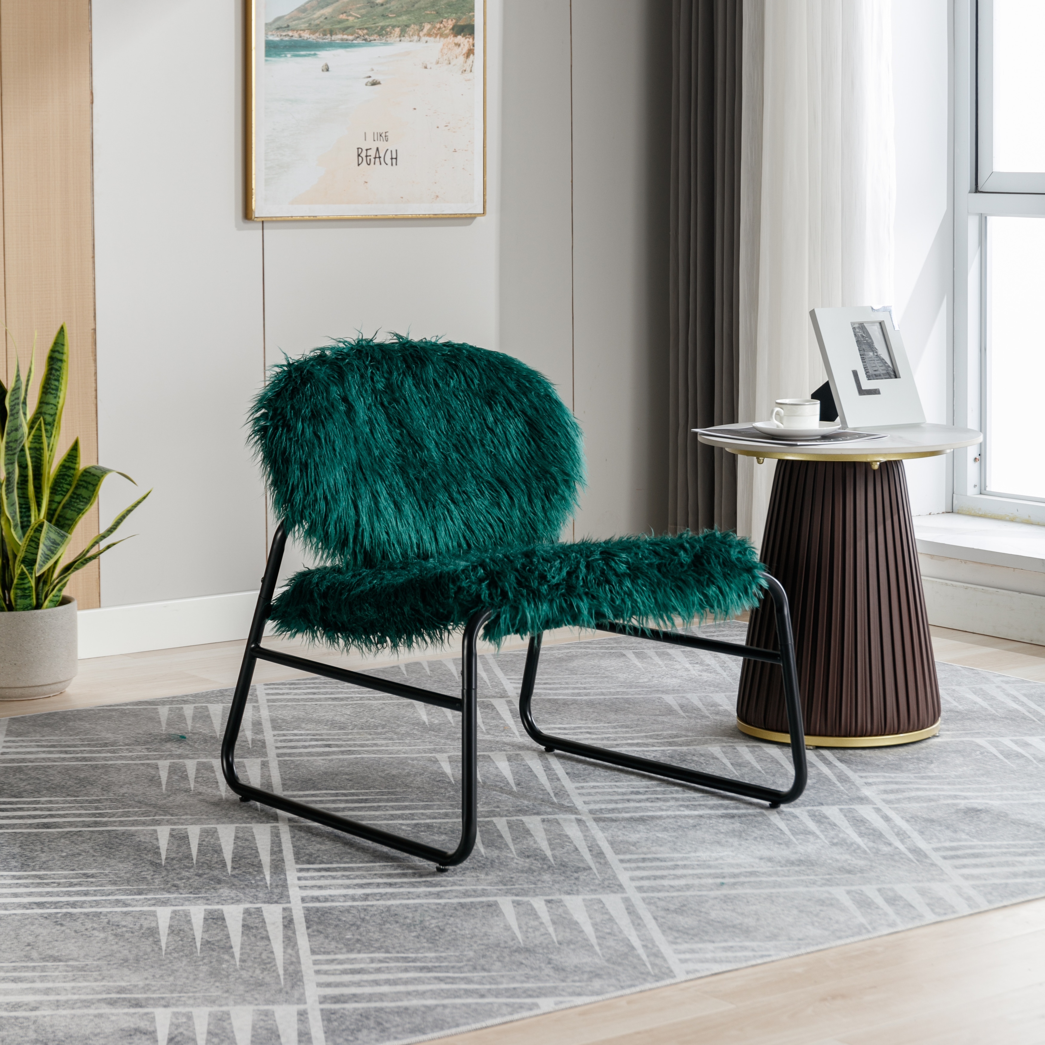 Industrial modern top accent chair