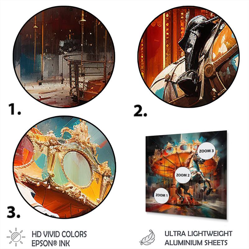 Designart "Dynamic Carousel" Carousel Metal Art Print