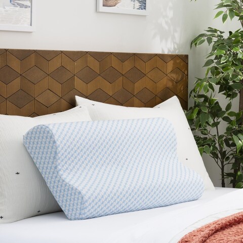 Linenspa Essentials Gel Memory Foam Contour Pillow - Blue