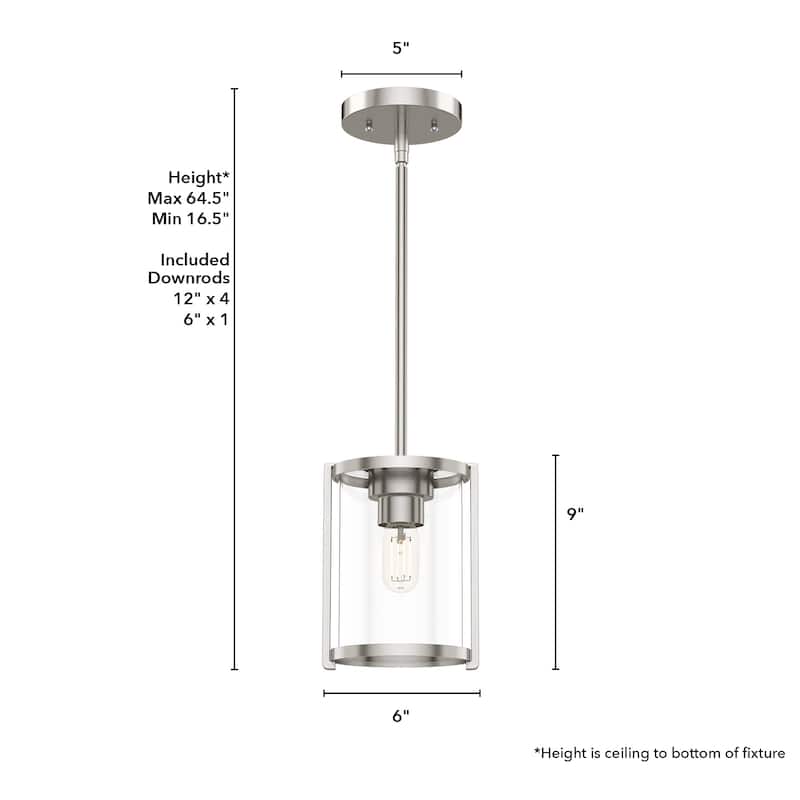 Hunter Astwood 1 Light Mini Pendant, Kitchen Island, Dining Room Table - Transitional, Art-Deco, Contemporary, Caged