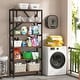 preview thumbnail 3 of 5, 71 Inch Industrial Bookshelf, 6 Shelf Etagere Bookcase,Free Standing Open Book Shelves Storage Display Shelf