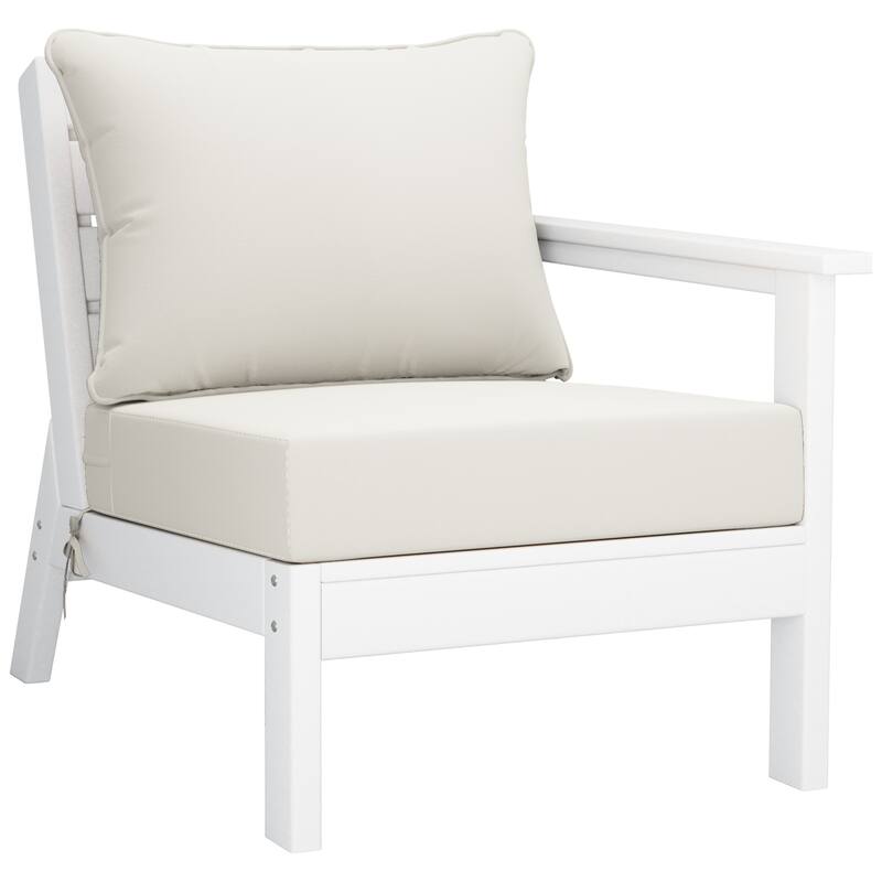 Birchwood All Weather HDPE Outdoor Patio White Deep Seating Conversation Set (6-Piece Set)