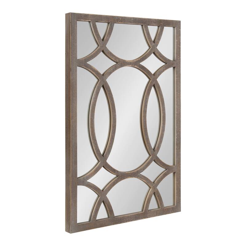 Kate and Laurel Tolland Wood Panel Wall Mirror - 24x36 - Rustic Brown