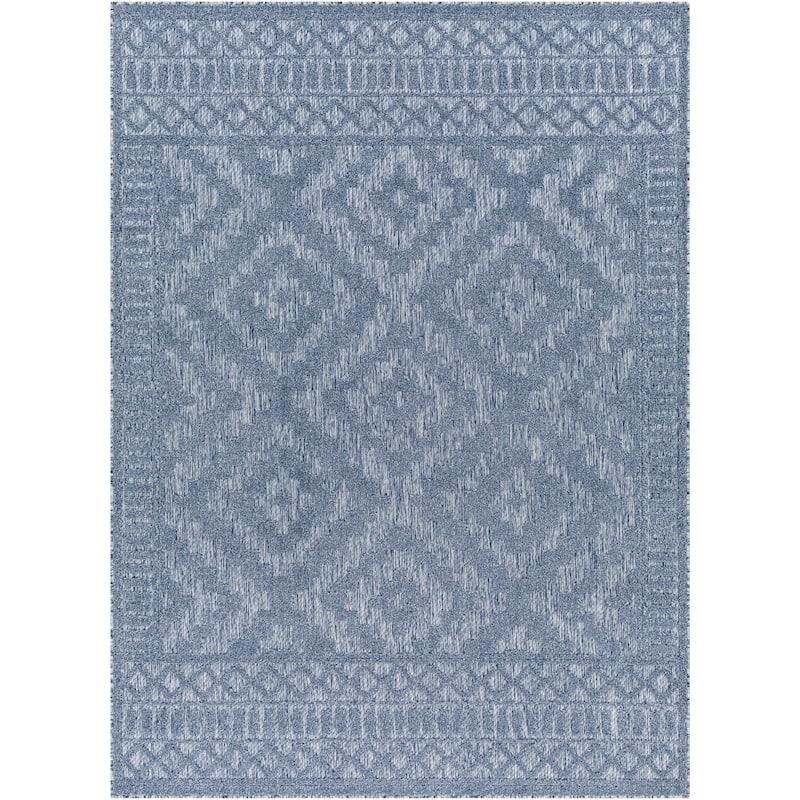 Livabliss San Diego Geometric Indoor/ Outdoor Area Rug - 5'3" x 7' - Blue
