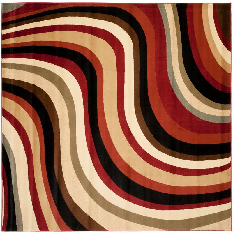 SAFAVIEH Porcello Hamdiye Modern Rug - 5'3" Square - Red/Multi - Square