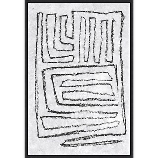 Black and White Runes II by Jennifer Goldberger Framed Canvas Wall Art ...
