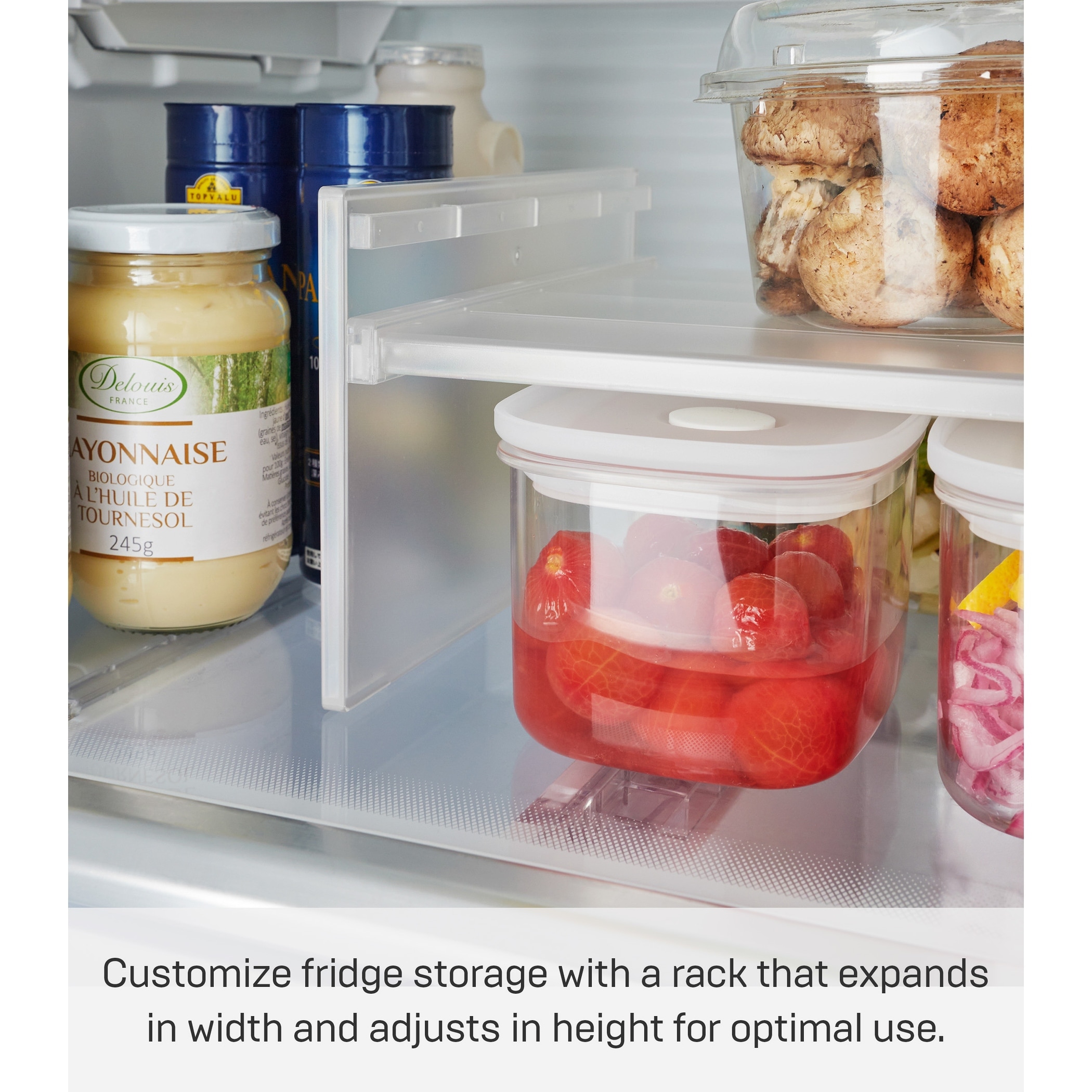 Yamazaki Home Expandable Refrigerator Riser Shelf, Plastic