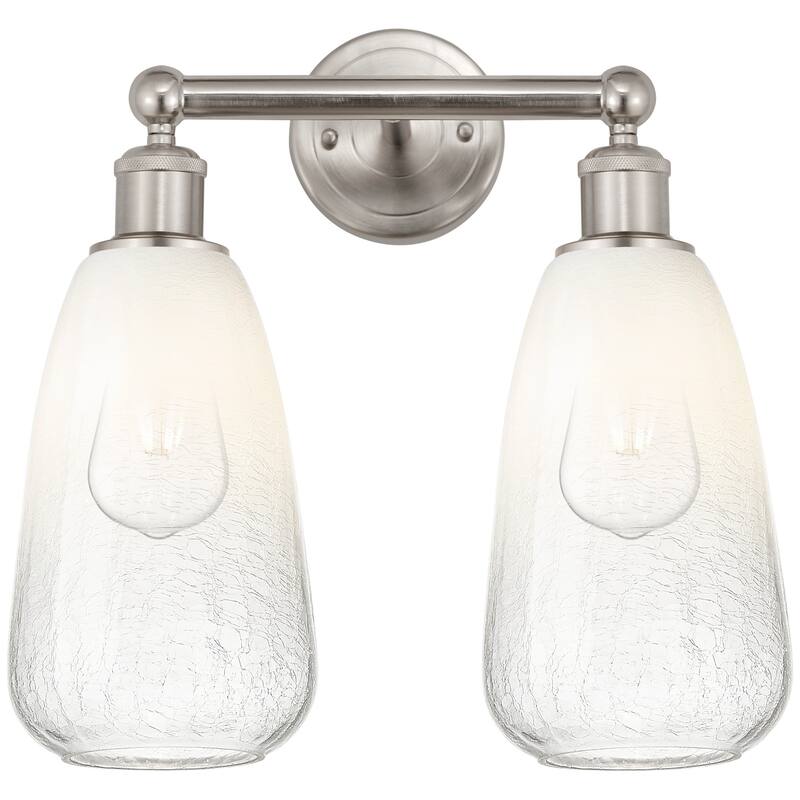 Innovations Lighting 616-2W-16-15 Brookhaven Almond Vanity Brookhaven - Brushed Satin Nickel / Opal