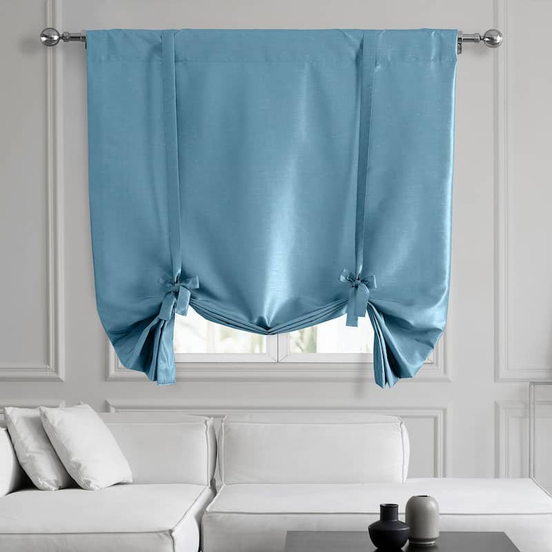 Exclusive Fabrics Vintage Textured Faux Dupioni Silk Tie-Up Window Shade (1 Panel)