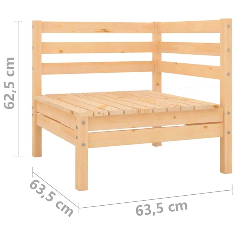 vidaXL Patio Loveseat Outdoor Patio 2-Seater Sofa for Garden Solid Wood Pine - 25" x 25" x 24.6"