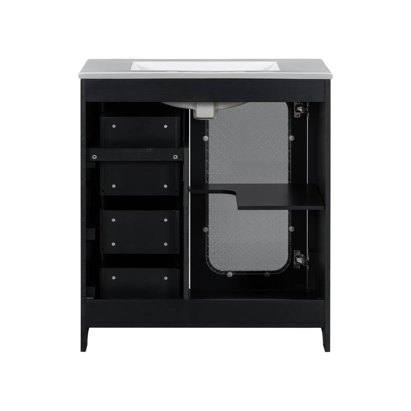 Bathroom Vanity With Glass Door