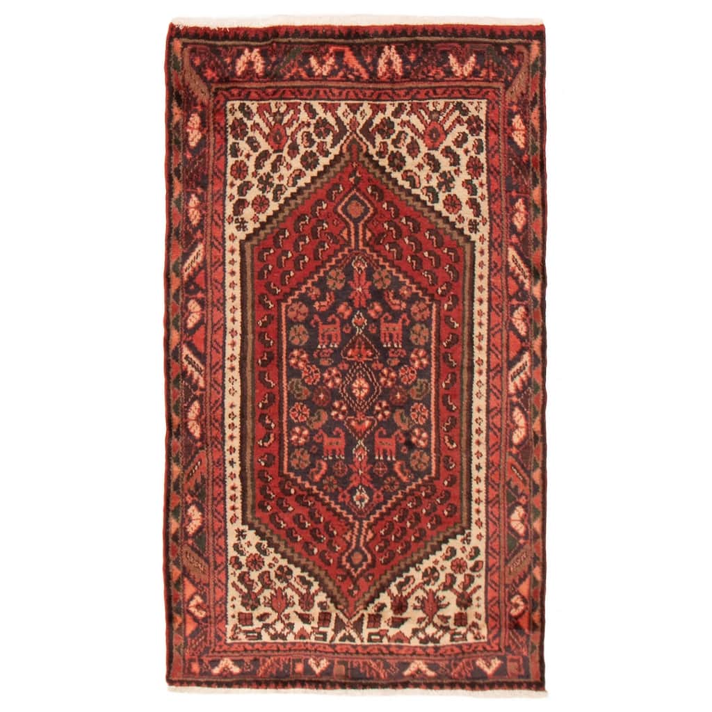 ECARPETGALLERY Hand-knotted Andelz Red Wool Rug - 3'2 x 5'8