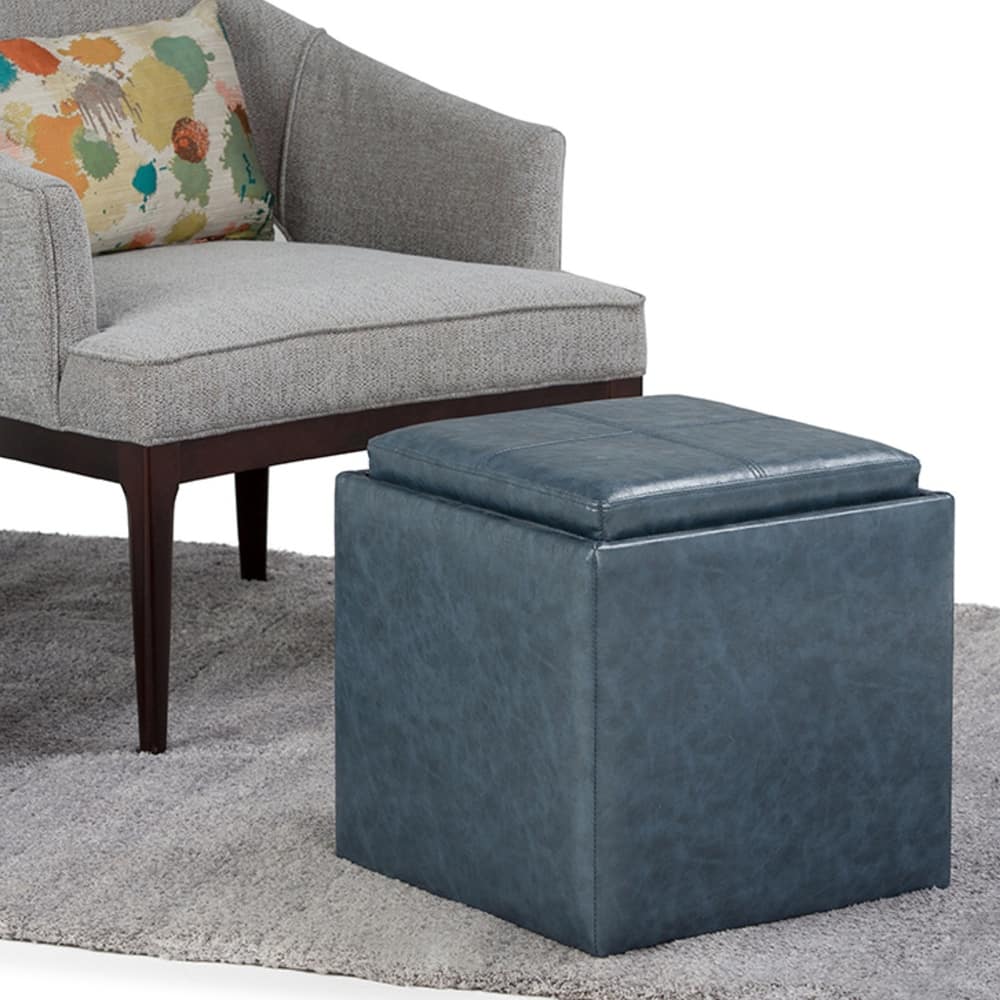 WYNDENHALL Townsend 17 inch Wide Contemporary Square Storage Ottoman