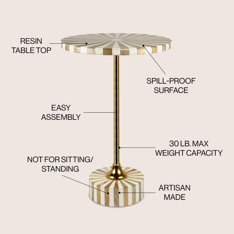 Evelyn 23.5" Metal/Cork Round End Table, by JONATHAN Y