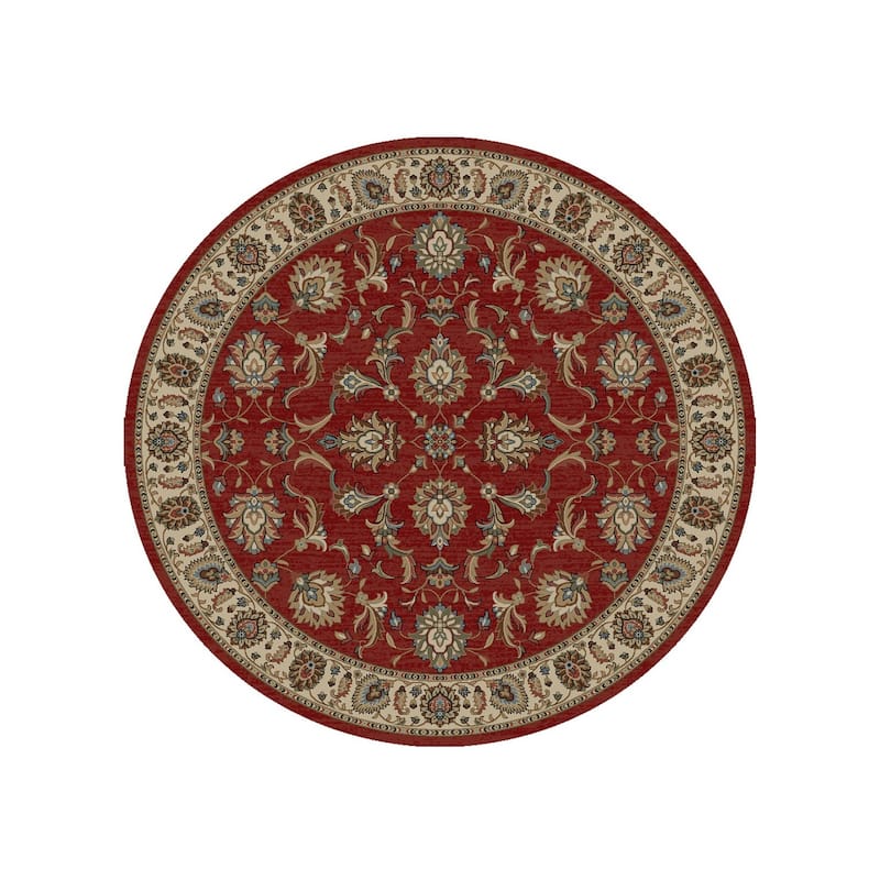 Hometown Ambassador Traditional Area Rug - 7'10" Round - Claret