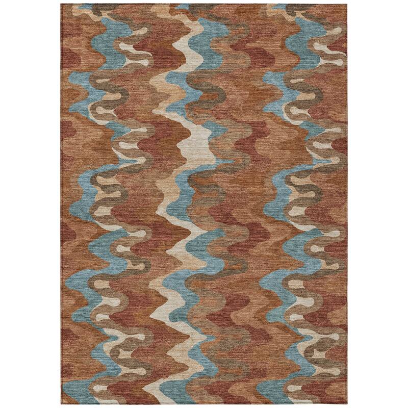 Machine Washable Indoor/ Outdoor Modern Mason Chantille Rug