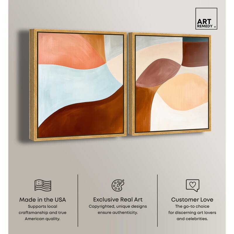 Shapes Revisited II Canvas Set of 2 by Art Remedy