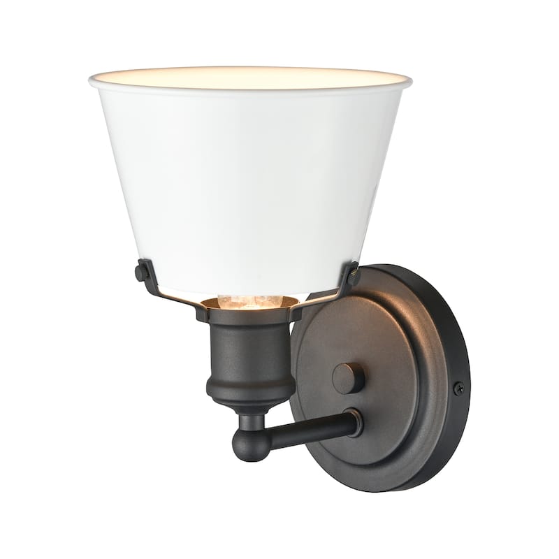 Elk Home Holgate Charcoal With Enamel White Shade 1 Light Vanity Light