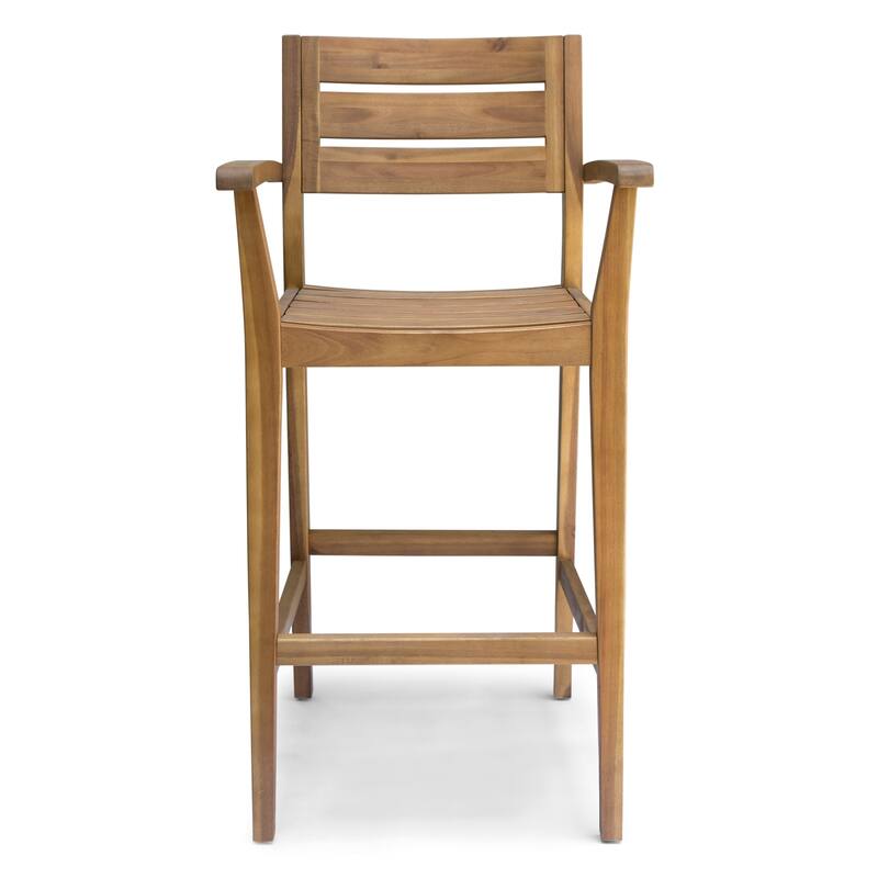Stamford Outdoor Acacia Barstool (Set of 4) by Christopher Knight Home