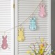 preview thumbnail 16 of 22, Glitzhome Easter Wooden Eggs Door Hanger Metal Truck Bunny Garland Wall Hanging Decor - N/A