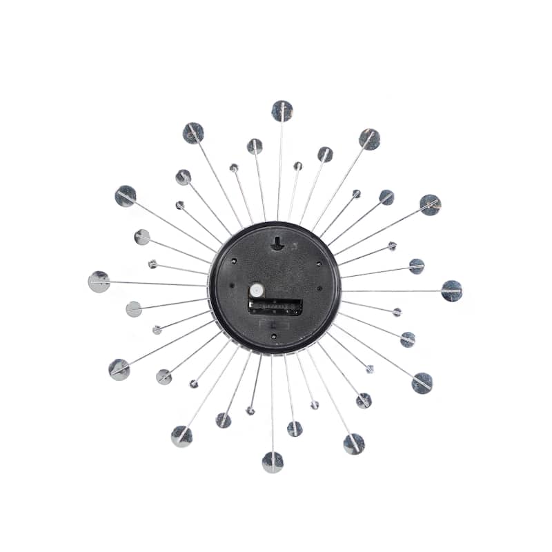 Gold / Copper / or Silver Iron Metal Starburst Sun Glam Wall Clock
