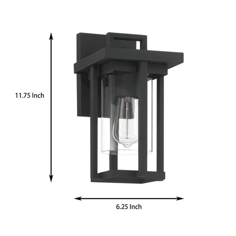 Acroma - 1 Light Steel & Glass Lantern Dimmable Outdoor Wall Light