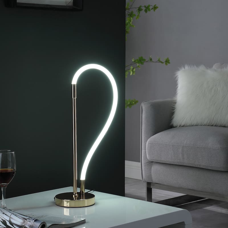 21" Modern Rose Gold LED Elastic Tube Desk Lamp - Small