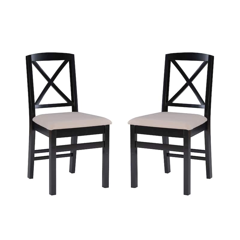 Josie Black Wooden 4-Piece Nook Table and Dining Chair Set with 2 Chairs