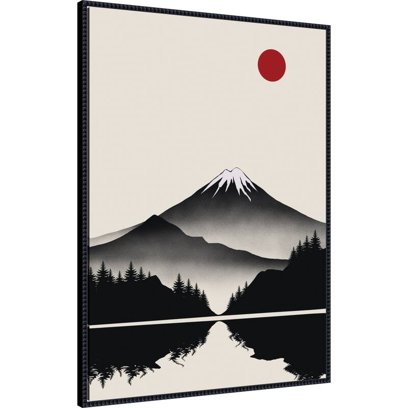 Japanese Mountain by Little Dean Framed Canvas Wall Art Print