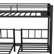 preview thumbnail 11 of 11, Black Twin XL over Twin Metal Triple Bunk Bed with Fence and Ladder