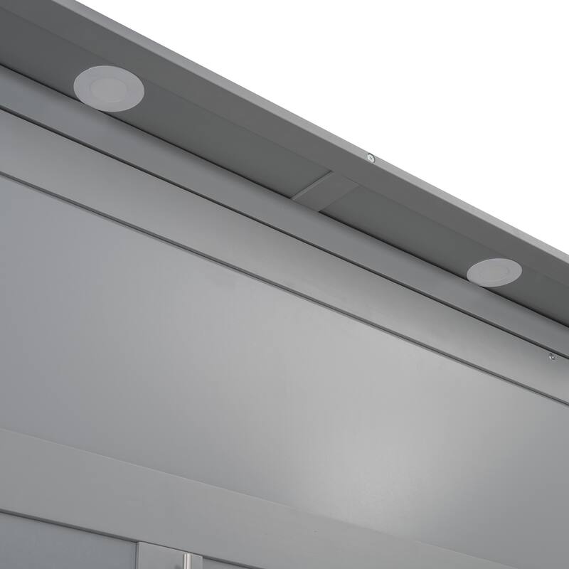 Space-Saving Full Size Wall Bed with Shelves, Drawers, and LED Lights