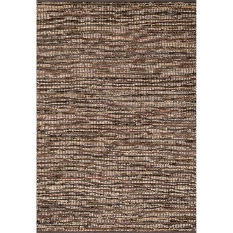 Alexander Home Farmhouse Jute and Leather Handwoven Area Rug