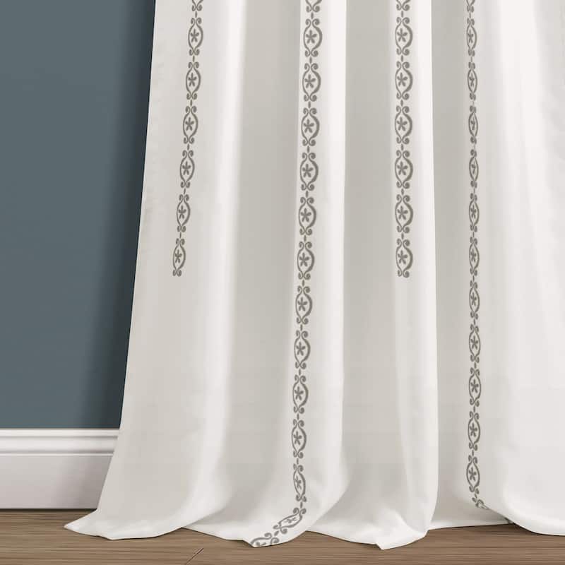 Lush Decor Stripe Medallion Room Darkening Curtain Panel Pair