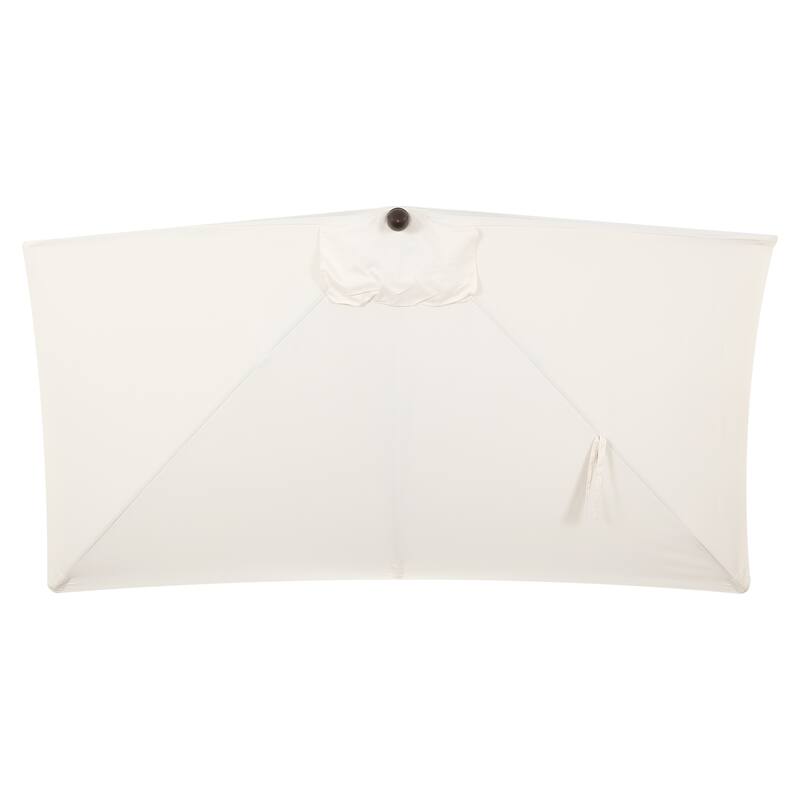 Beverly 9 ft. Classic MidCentury Rectangular Half Market Patio Umbrella with Crank, Wind Vent and UV Protection, by JONATHAN Y