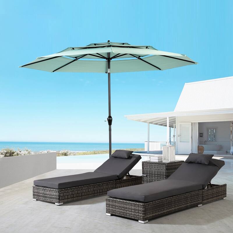 Topcraft 10ft Aluminum 3 Tier Tiltable Market Umbrella