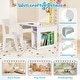 preview thumbnail 7 of 8, Gymax Kid's Art Table & Chair Set w/ Paper Roll 4 Paint Cups & 2