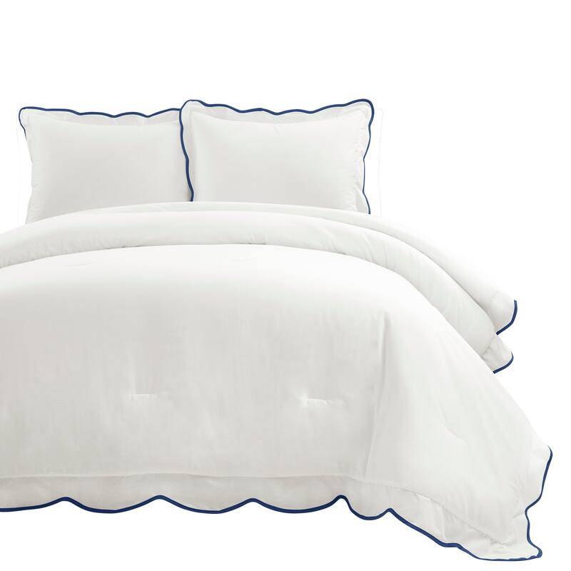 Lush Decor Coastal Chic Scallop Edge Comforter 3 Pieces Set