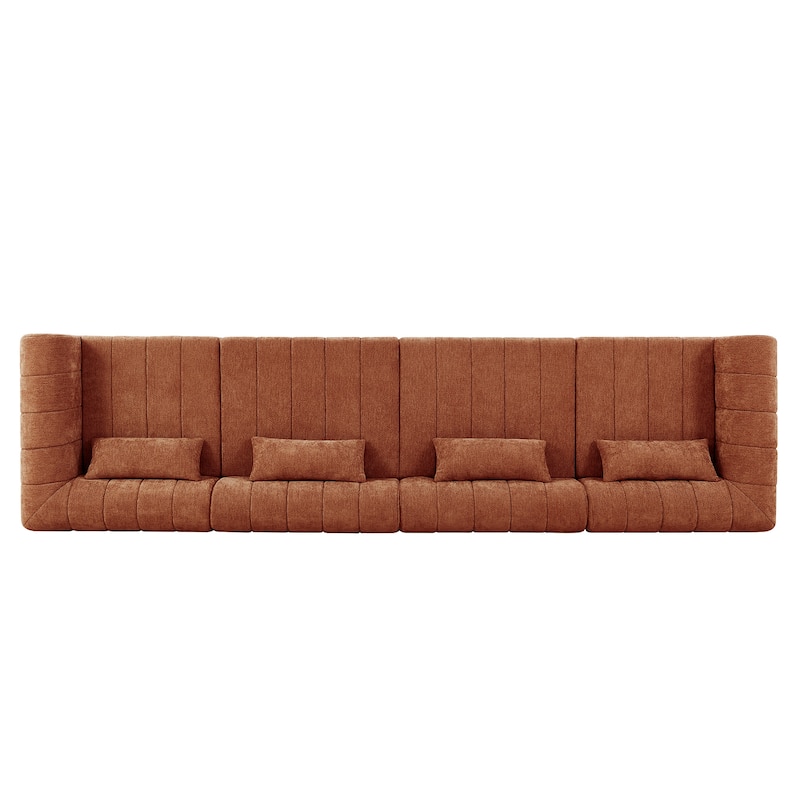 Christopher Knight Home - Modular Polyester Upholstered Sectional Sofa with 4-Piece Compressed Sponge - 145.5"