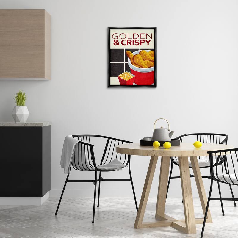 Stupell Golden & Crispy Fried Food Framed Floater Canvas Wall Art Design By Kim Allen