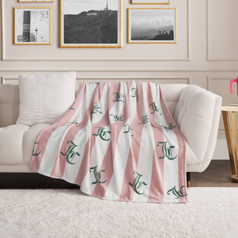 Juicy Couture Cabana 50" x 70" Plush Throws - Pink - 50"X70"