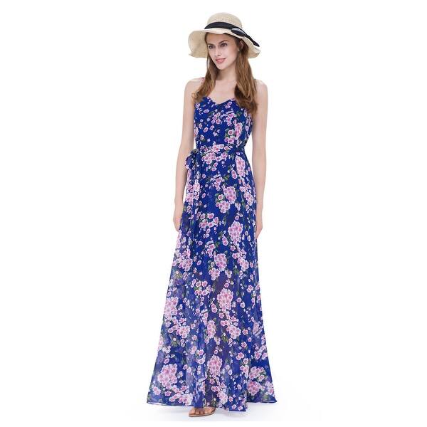 Shop Women S Floral Spaghetti Strap Floor Length Casual Summer