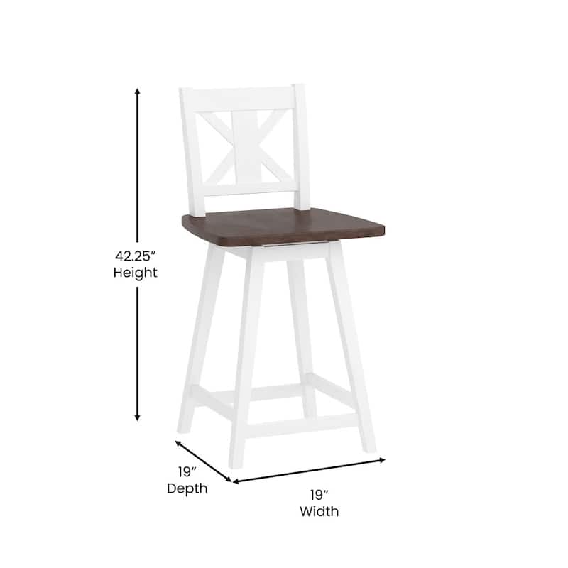 Commercial 360 Degree Swivel Wood Bar Height Stool